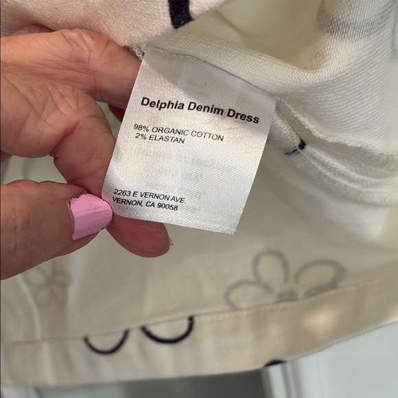 Reformation Delphi’s Denim Dress in Cream and Black size 4 - Picture 4 of 12